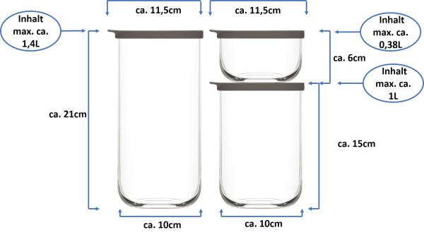 Vorratsdosen Glas Nora - 3tlg.Set